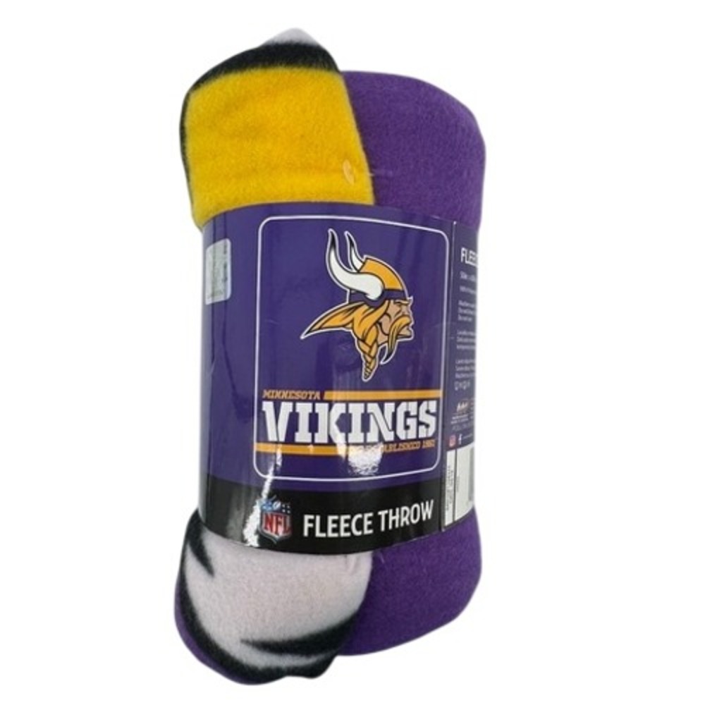 Minnesota Vikings‎ Fleece Throw Blanket 50x60 Purple Gold Logo New NFL